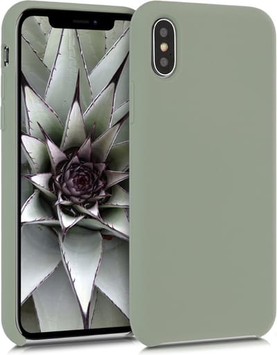 kwmobile telefoonhoesje geschikt voor Apple iPhone X - Hoesje met siliconen coating - Smartphone case in grijsgroen