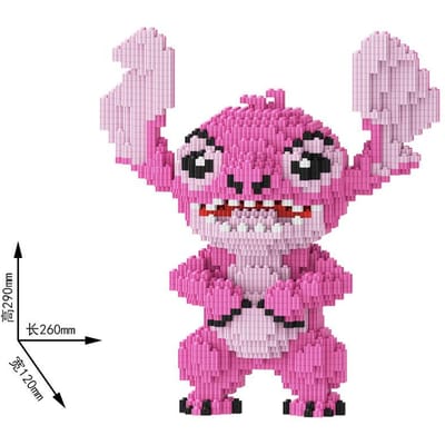 33CM Stitch Blokken - Het Beste Doe-het-zelf Bouwspeelgoed voor Kinderen en Volwassenen Die Van Een Uitdaging Houden Doe-het-zelf Puzzel Bouwblokken pink