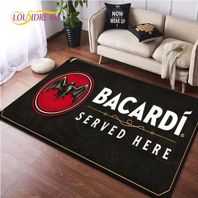 Bacardi Rum logo Creatieve Vloerkleden, Tapijt voor Woonkamer Slaapkamer Huisdecoratie, Kinderen Keuken Badkamer Antislip Vloermat Alfombra 40x60cm