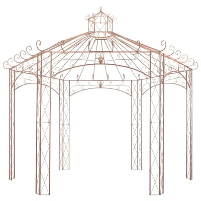 vidaXL - Tuinpaviljoen - 4 - m - ijzer - antiekbruin