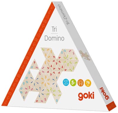 GOKI Domino - Driehoekig Met Cijfers - 76 Delen - Hout - 5 Jaar