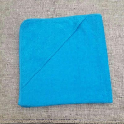 Baby badcape / omslagdoek turquoise blauw - 100% katoen - Funnies