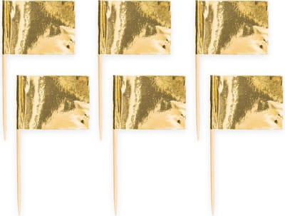 50x Cocktailprikkers Metallic Goud- Hapjes Cocktail Tapas Zomer Terras Prikkers