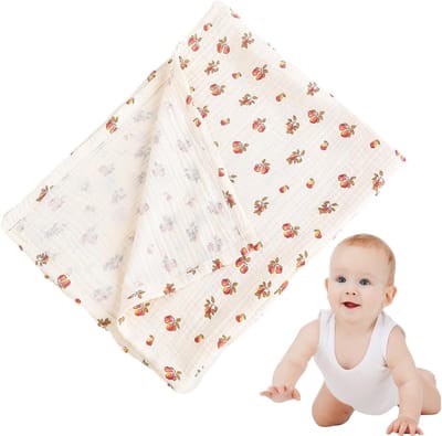 Mousseline dekens - Katoenen wikkeldoek - Baby comfort - Ademend en zacht - 80 x 65 cm - E