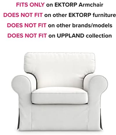 Vervangende Hoes voor Fauteuil Compatibel met IKEA Ektorp - Hoogwaardige 100% Katoenen Bescherming