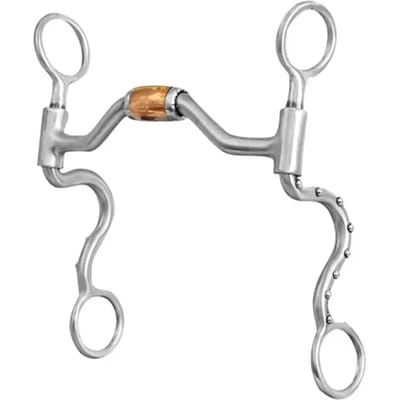 Mors western snaffle voor paard met gebogen koperen takken Metalab