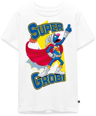 Sesamstraat Super Grobi Superheld Premium T-Shirt Tiener