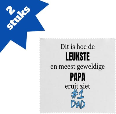 Akyol - dit is hoe de leukste en meest geweldige papa eruit ziet brillendoekjes - Vader - papa - vaderdag - cadeau - verjaardag - opa - 17,8 bij 17,8 cm - 2 stuks