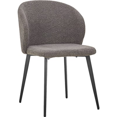 Stozy Bouclé Eetkamerstoel Kamala Grijs