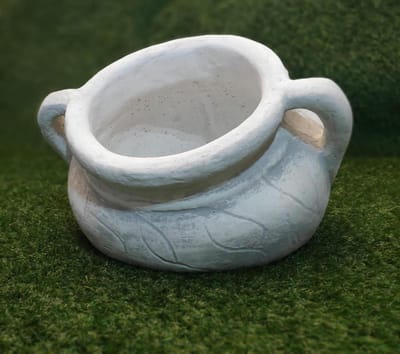 Betonnen Planter - Bloempot Oud - Planten Schikken - Weerbestendig Materiaal - 33x26x28 cm - Grijs