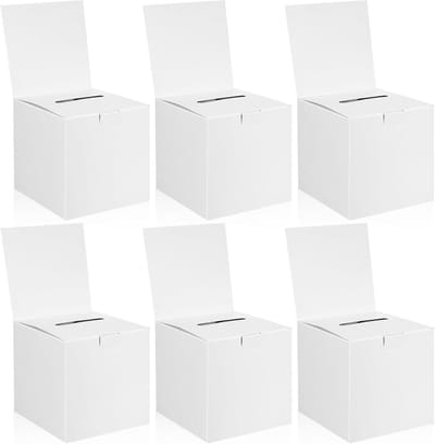 Kartonnen Loterijdozen - Stembussen Opbergboxen - Loterijen Stemmen - Semi-Opening Ontwerp - 153 cm - Wit