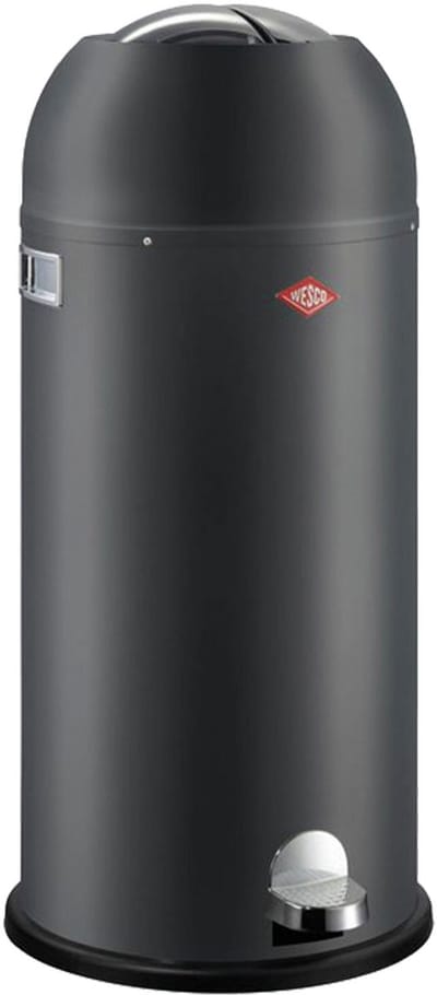 WESCO Kickmaster Maxi Prullenbak | Pedaalemmer | 40 Liter | Metaal - Mat grafiet | Vuilnisbak - Made in Germany