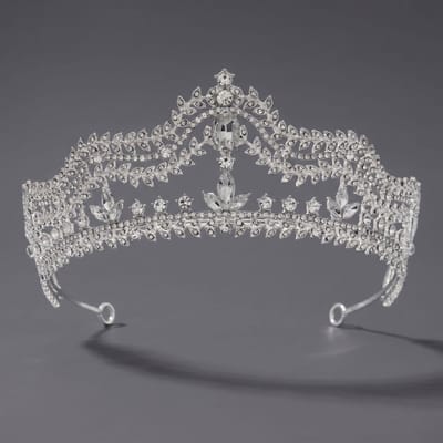 Kroon voor dames-Prinsessenkroon-Diadeem-Kroon-Strass-Elegant en Duurzaam - Geschikt voor Verschillende Gelegenheden-Haarsieraad-Stijl 43