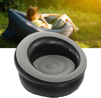 Solvix opblaasbare zetel - Inflatable Sofa - Grijs - Ergonomisch Ontwerp - Snelle Inflatie - Voor Binnen en Buiten