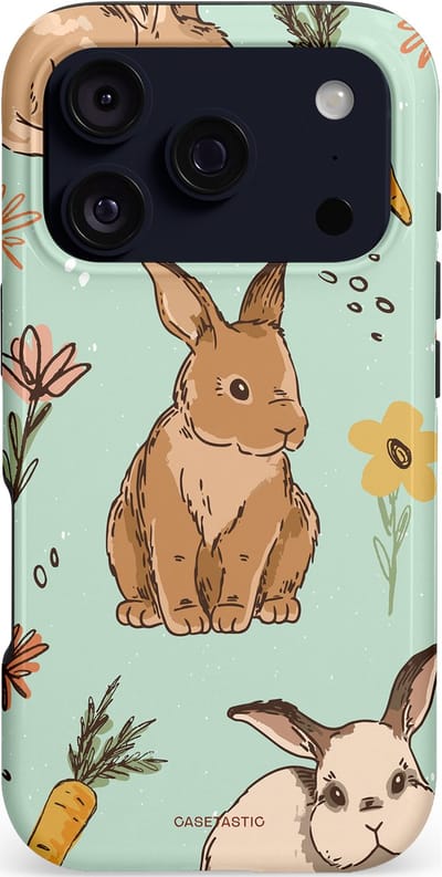 Casetastic hoesje geschikt voor Apple iPhone 17 Pro - MagSafe - Dubbellaagse bescherming - Hop hop flapoortje - Fashion Case - Lichtgrijs Taupe Mintgroen Perzik