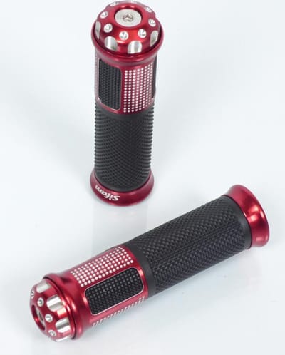 rood en zwart aluminium/rubber sifam handvat voor motorstuur diameter 22mm nieuw