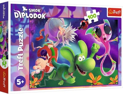Trefl Puzzel 100 Stukjes: Draak Diplodocus en Vrienden