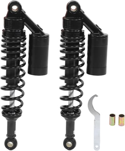 Verstelbare 340mm Universele Motor Schokdempers voor Achtervering van ATV en SUV - Zwart, Duurzaam en Betrouwbaar
