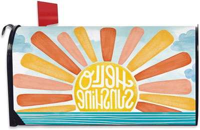 Brievenbus Cover - Posthoes Decoratie - Buiten Decoratie - Magnetische Bevestiging - Standaard Formaat - Zonnig Geel