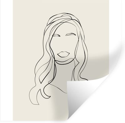 Muurstickers - Sticker Folie - Vrouwen - Quotes - Line art - Tekst - 100x100 cm - Plakfolie - Muurstickers Kinderkamer - Zelfklevend Behang XXL - Zelfklevend behangpapier - Stickerfolie