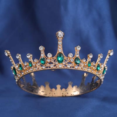 Barok Vintage Kristal Bruiloft Bruids Tiara's Haarband Hoofdsieraad Zilver Dromerige Stijl Mode Dames Schoonheidswedstrijd Kroon blue