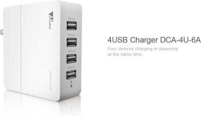 Aukey AMZ DCA-4U-6A, 4 poorts USB-wandlader, USB-laadstation Compatibel met Samsung Galaxy , iPhone , iPad Pro / Air, LG, Nexus, Android-smartphone en meer