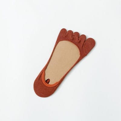 1/5Pcs Chaussettes d'été en coton respirant pour femmes avec doigts Chaussettes courtes type socquette Cinq doigts Femmes Chaussettes confortables 35-39 beige