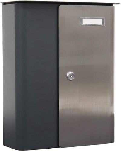 Brievenbus Antraciet met RVS Deur 35x30cm Inclusief Naamplaatje