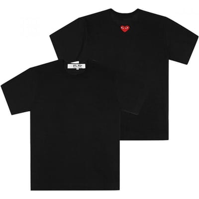Comme Des Garcons Ax T340 051 1 p1T340 1 Play Back Rood Hart Waffen Union Korte Mouw T-shirt AX-T340-051 1 (S) black