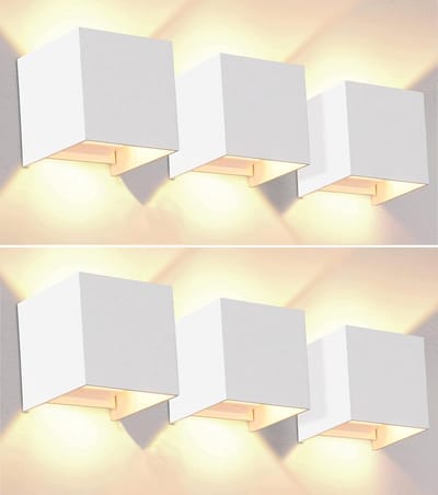 Set van 6 LED Buitenwandlampen Wit Warm Licht 3000K 10W