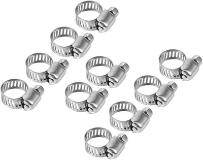 10 Stuks RVS Verstelbare Slangklemmen, Dunne Klemmen voor Slangen van 3/8" tot 1/2