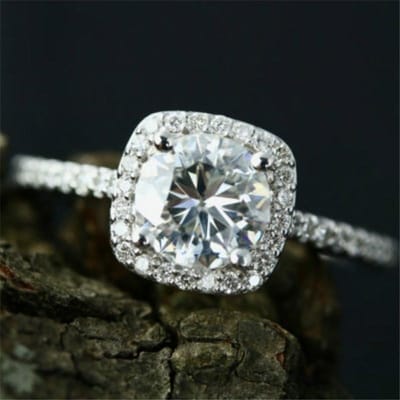 Eeuwige 925 Sterling Zilveren Ringen vinger Fijne Sieraden Inleg 2 Karaat Diamant Verlovings trouwring voor Vrouwen 9