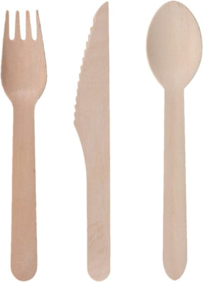 Houten wegwerp party/bbq bestek sets voor 20x personen messen/vorken/lepels van 16 cm