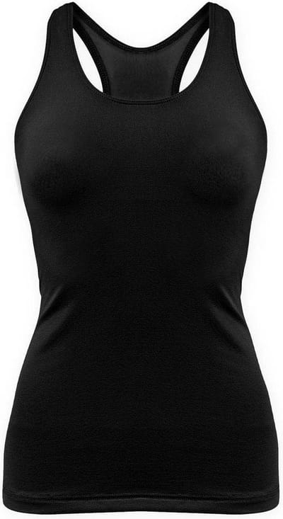 Dancer Dancewear® Zwarte Sporttop | Meisjes danstop | Zwart danstopje | "URBAN" | Tanktop met Racerback | Maat 110/116