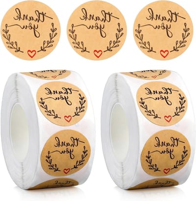 1000 Stuks Kleine Ronde Adhesive Labels voor Verpakking, Cadeaus en Enveloppen - Bruine Stickers voor Bedrijven