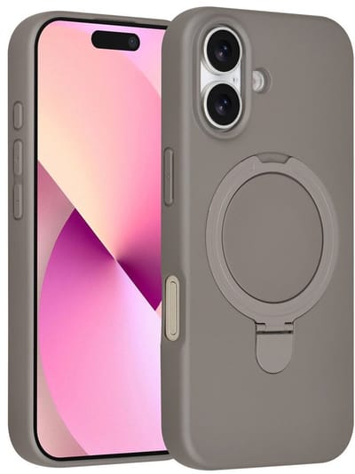 Telefoonhoesje geschikt voor iPhone 17 - Magnetische Backcover met Ringstand - Geschikt voor MagSafe-accessoires - FuturiQ - Titanium Grey