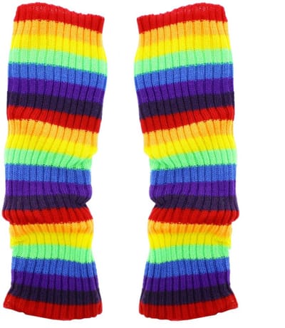 Beenwarmers - Overknee - Leg warmers - Kuitwarmers - 40 cm - Verkleedaccessoires - Carnaval - Regenboog - Pride - LGBTQ - Rainbow - One size - 1 paar - Jonyx