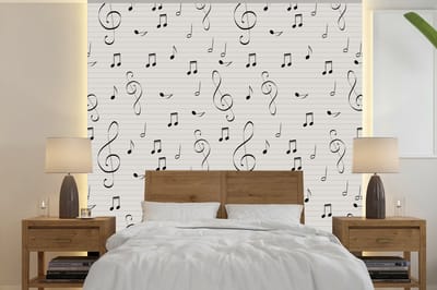 Behang - Fotobehang Bladmuziek - Patronen - Muziek - Breedte 240 cm x hoogte 240 cm
