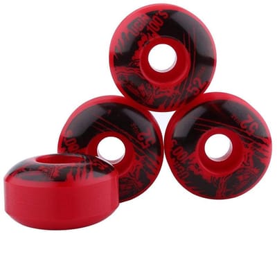 Dailygoods- Skateboardwielen 52x30mm - 4 Stuks - Duurzaam PU - Hardheid SHR-100A - Geschikt voor Ruw Terrein - Fijn Vakmanschap - Longboardwielen