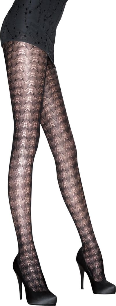 Aristoc Panty - Catwalk Trends - Textured Chevron - S/M - 36/40 - Zwart