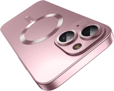 Hoesje geschikt voor iPhone 14 - Mat Roze Magsafe Siliconen Shockproof Back cover voor iPhone 14 - Case Geschikt voor iPhone 14 Hoesje - Met Extra Camera Lens Bescherming