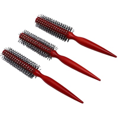 Ensemble de Brosses Rondes en Bois pour Cheveux 3 Tailles Peigne Rond à Boucler avec Poignée Ergonomique Antistatique pour Tous Types de Cheveux