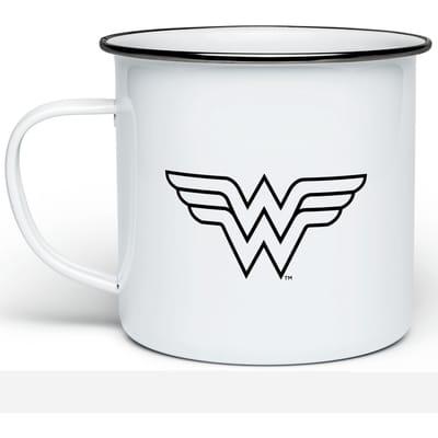 Wonder Woman Logo Enamel Mug - White
