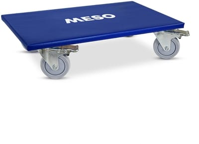 MESO Meubelroller 4x Geremd - Elastisch Rubber wiel - 600x350mm - Max 350kg - Meubelhondje - Verhuistrolley - Transportdolly