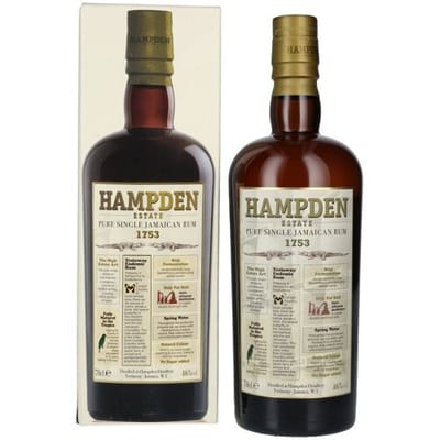 Hampden Rum Hampden Estate 1753 3 Years Old Pure Single Jamaican Rum 46% Vol. 0,7l in geschenkverpakking
