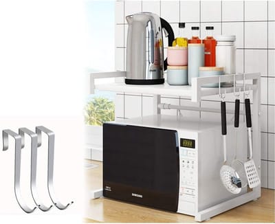 Verstelbare Magnetronstandaard met 3 Haken - Organizer voor Keuken