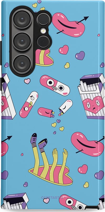 Casetastic Hoesje Geschikt voor Samsung S23 Ultra - Stijlvolle Beschermende Duo-layer Case - Liefdespil
