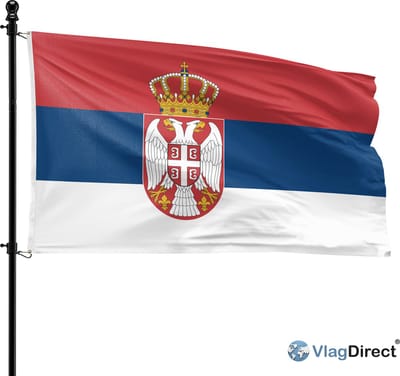 VlagDirect - Servische vlag - Servië vlag - 90 x 150 cm.