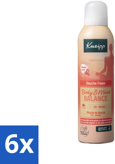 Kneipp - Douche schuim - Body & Mind Balance - Iris & Vetiver - 200 ml - Voordeelverpakking - 6 stuks