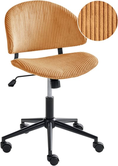 KIANA - Bureaustoel - Oranje - Corduroy